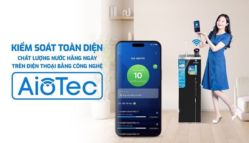 Máy lọc nước Hydro-ion kiềm Karofi KAE-S68 PRO 