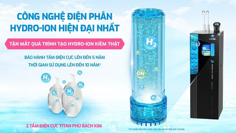 may loc nuoc nong lanh hydro ion kiem karofi kae s86