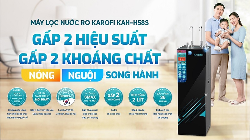 may loc nuoc nong nguoi karofi kah h58s