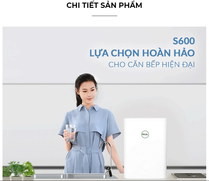 cong suat cua may loc nuoc a o smith s600
