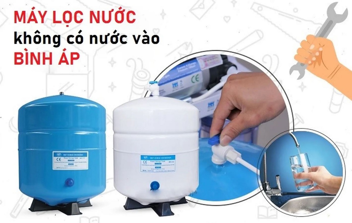 may loc nuoc khong co nuoc vao binh ap