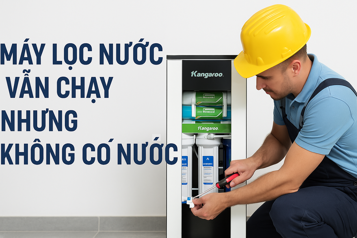 may loc nuoc van chay nhung khong co nuoc